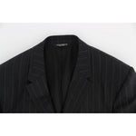 Dolce & Gabbana Gray Striped Slim Fit Wool Blazer GTT10078-1