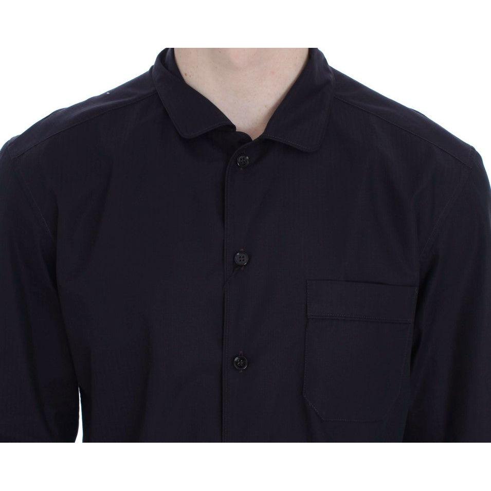 Dolce & Gabbana Elegant Purple Striped Cotton Nightshirt Dolce & Gabbana Black