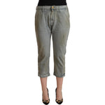 CYCLE Gray 100% Cotton Mid Waist Skinny Cropped Pants PAN71179 - 26