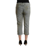 CYCLE Gray 100% Cotton Mid Waist Skinny Cropped Pants PAN71179 - 26