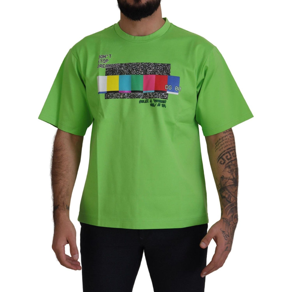 Dolce & Gabbana Green Cotton DG CHANNEL Top T-shirt TSH83057- 48