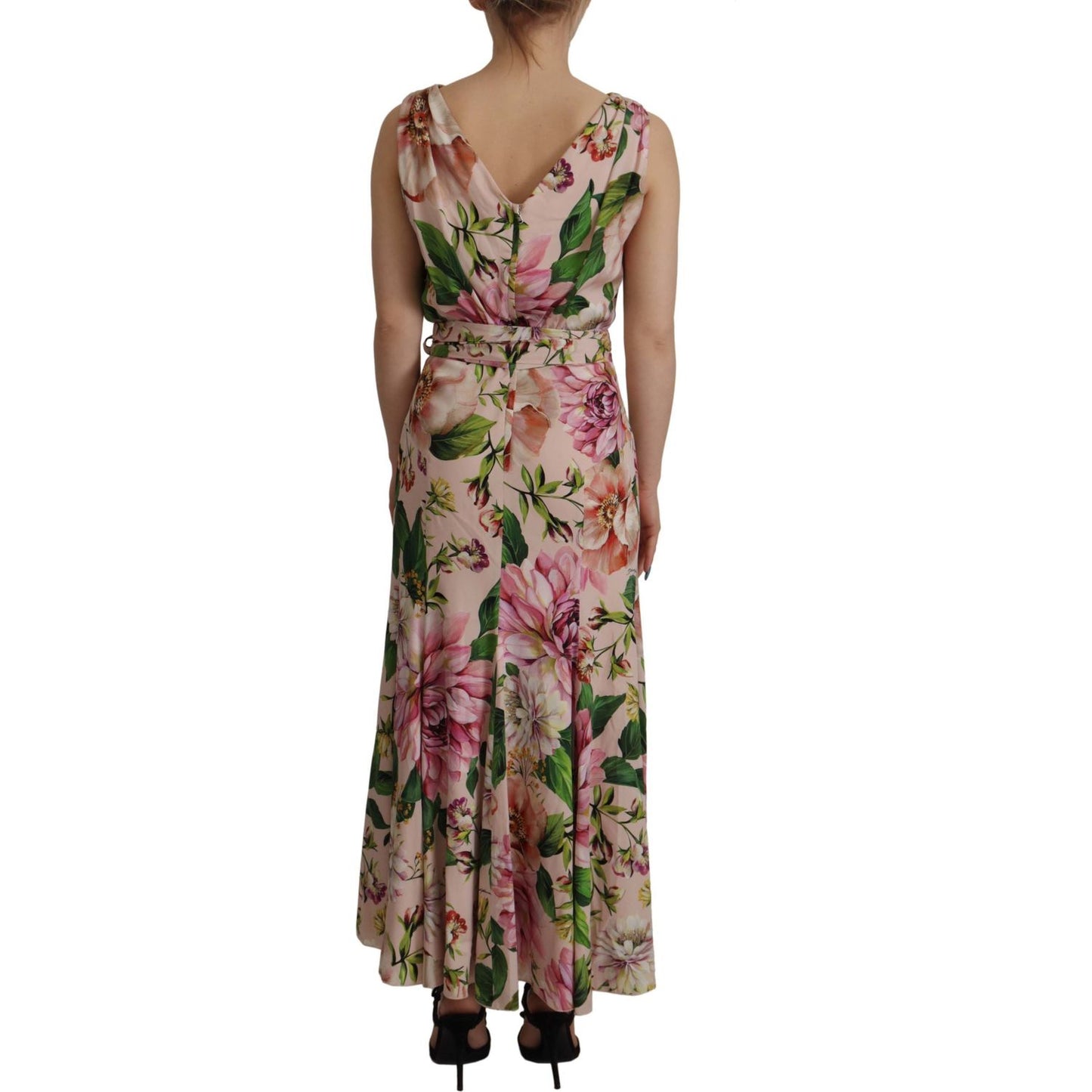 Dolce & Gabbana Elegant Floral Silk Wrap Dress Dolce & Gabbana Dim Gray