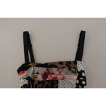 Dolce & Gabbana Multicolor Pachwork Midi Floral Silk Leopard Bodycon Dress DR28750- 40
