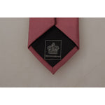 Dolce & Gabbana Pink Solid Print Silk Adjustable Necktie Accessory Tie KRA3166#