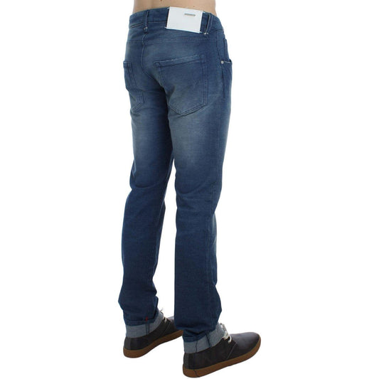 Acht Blue Wash Denim Cotton Stretch Slim Fit Jeans