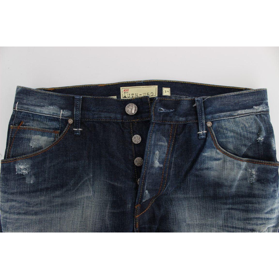 Acht Authentic Regular Fit Blue Wash Jeans Acht Light Gray