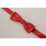 Dolce & Gabbana Red 100% Silk Adjustable Neck Papillon Tie FT3660