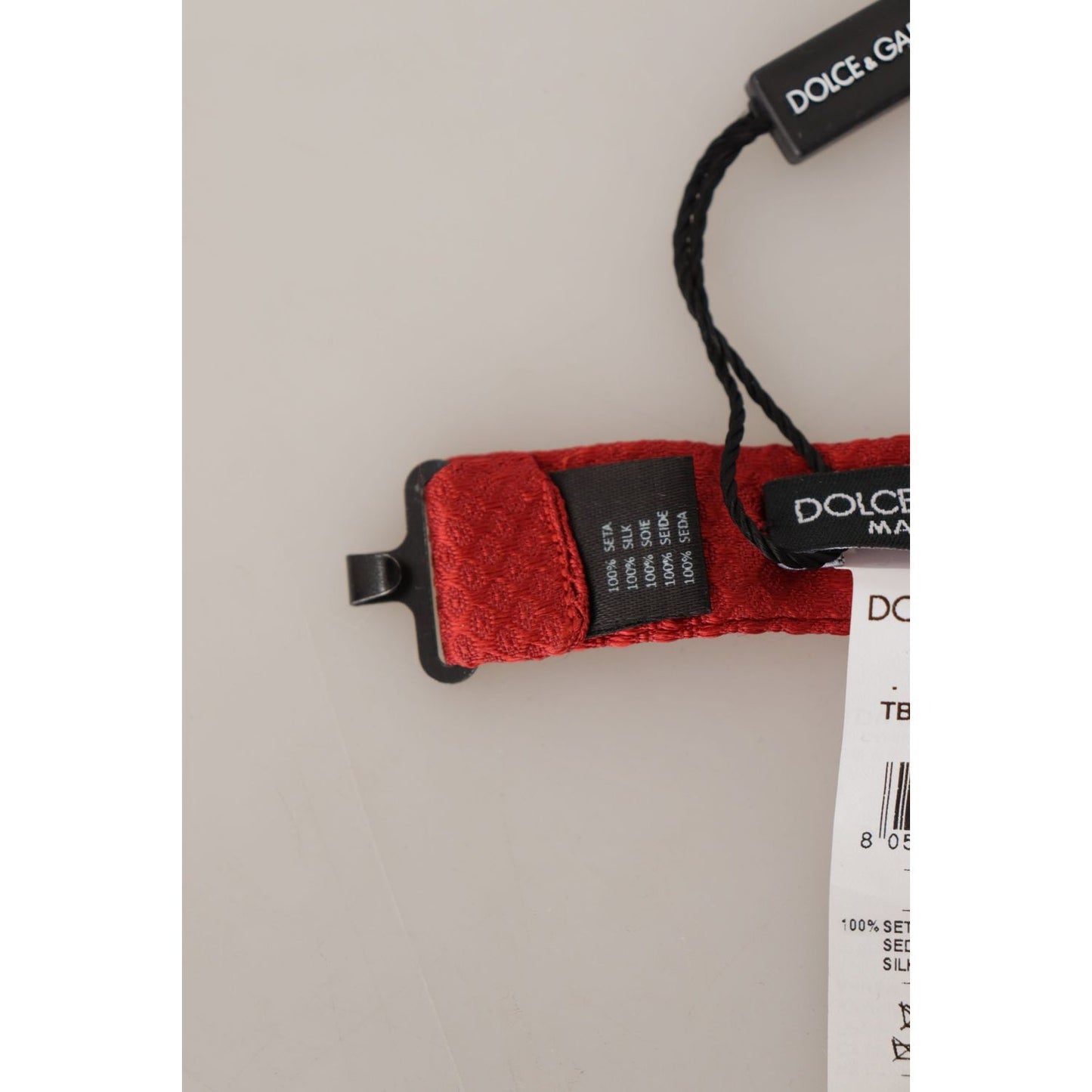 Dolce & Gabbana Red 100% Silk Adjustable Neck Papillon Tie FT3660