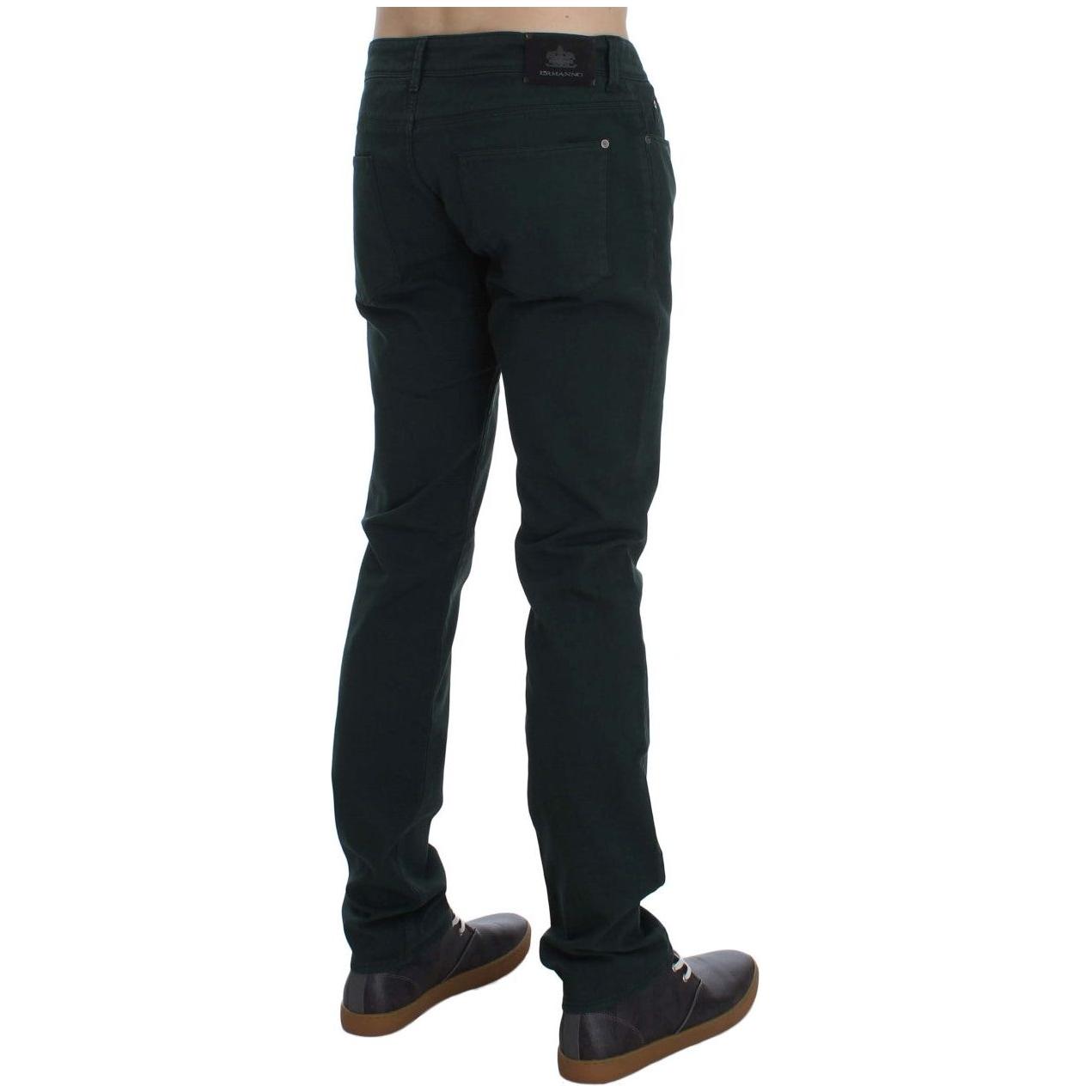 Ermanno Scervino Chic Green Straight Cut Jeans Ermanno Scervino Black