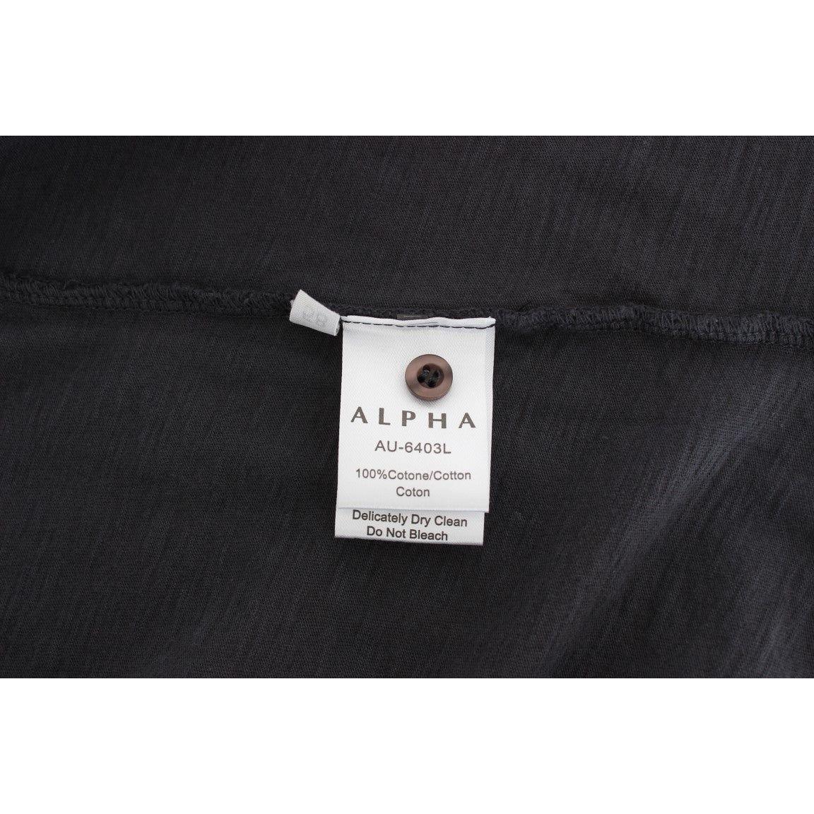 Alpha Massimo Rebecchi Sleek Gray Casual Cotton Shirt Alpha Massimo Rebecchi Dark Slate Gray