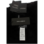 Dolce & Gabbana Chic Black Weasel Fur Hooded Scarf Wrap Hood Scarf Dolce & Gabbana Black