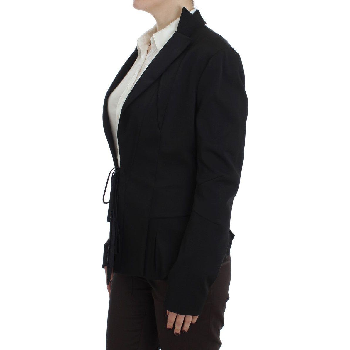 Exte Elegant Black Stretch Blazer Jacket Blazer Jacket Exte Black