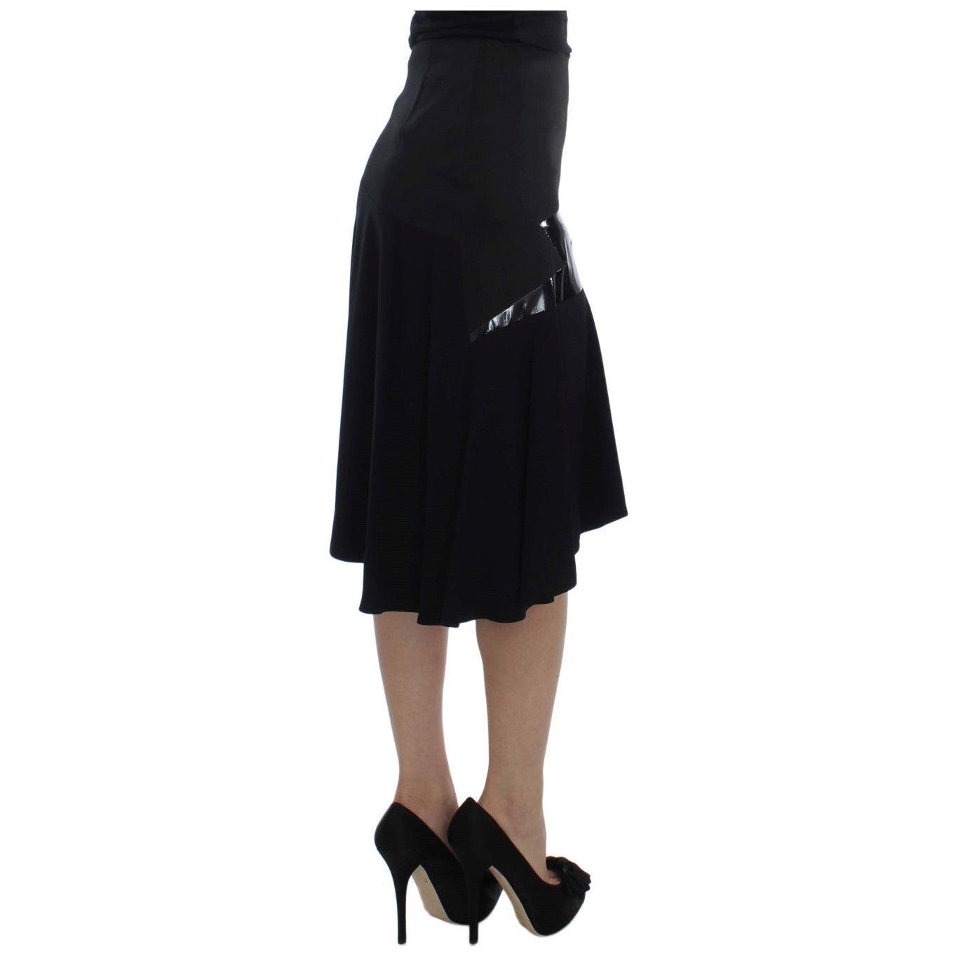 Exte Chic Black and Blue Cotton Blend Skirt Exte Rosy Brown
