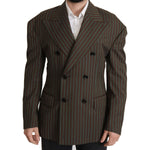 Dolce & Gabbana Multicolor Stripes Double Breasted Blazer JKT3382- 50