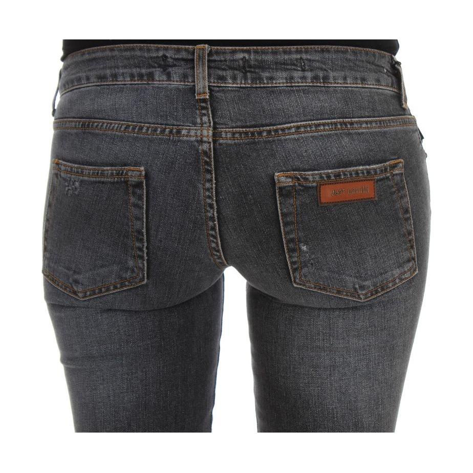 Cavalli Slim Fit Green Diamond Blue Wash Jeans Cavalli Dark Slate Gray