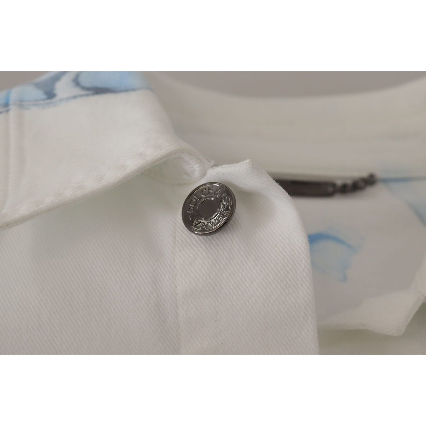 Dolce & Gabbana White Cotton Logo Embroidery Denim Jacket JKT3402-46
