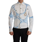 Dolce & Gabbana White Cotton Logo Embroidery Denim Jacket JKT3402-46