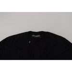 Dolce & Gabbana Elegant Wool Buttoned Black Cardigan Dolce & Gabbana Gray