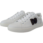 Dolce & Gabbana White Leather DG Logo Casual Sneakers Shoes MV4846- 39.5