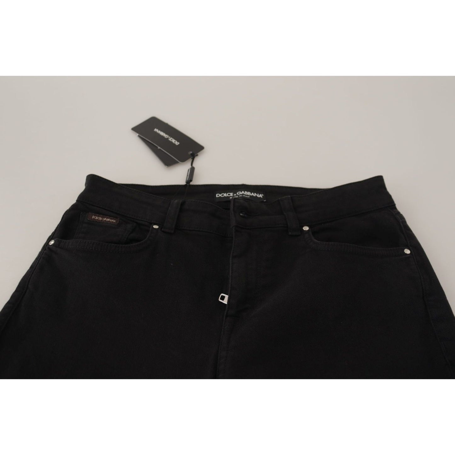 Dolce & Gabbana Black Mid Waist Skinny Denim Cotton Jeans PAN73087- 38
