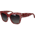 Dolce & Gabbana Red Lace Acetate Rectangle Shades DG4231F Sunglasses GLA1180