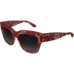 Dolce & Gabbana Red Lace Acetate Rectangle Shades DG4231Sunglasses GLA1182