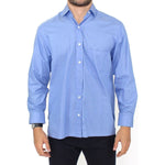 Ermanno Scervino Dapper Blue Cotton Dress Shirt for Men Ermanno Scervino Sky Blue