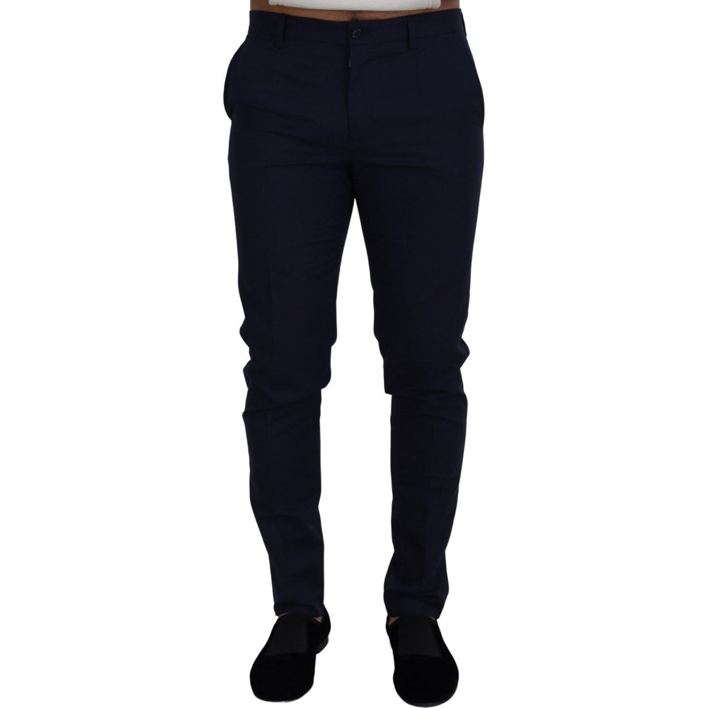 Dolce & Gabbana Blue Linen Cotton Slim Trousers Chinos Pants PAN73341- 52