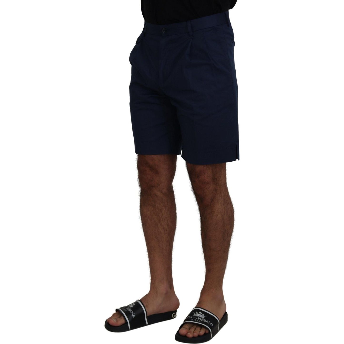 Dolce & Gabbana Blue Chinos Cotton Stretch Casual Shorts PAN74021- 44
