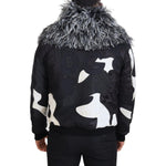 Dolce & Gabbana Black White Fur Shearling Full Zip Jacket JKT3425 - 52
