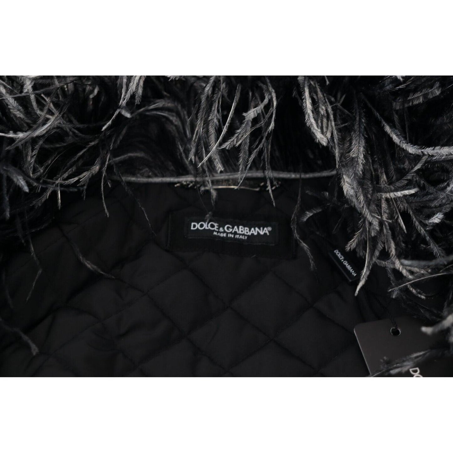 Dolce & Gabbana Black White Fur Shearling Full Zip Jacket JKT3425 - 52