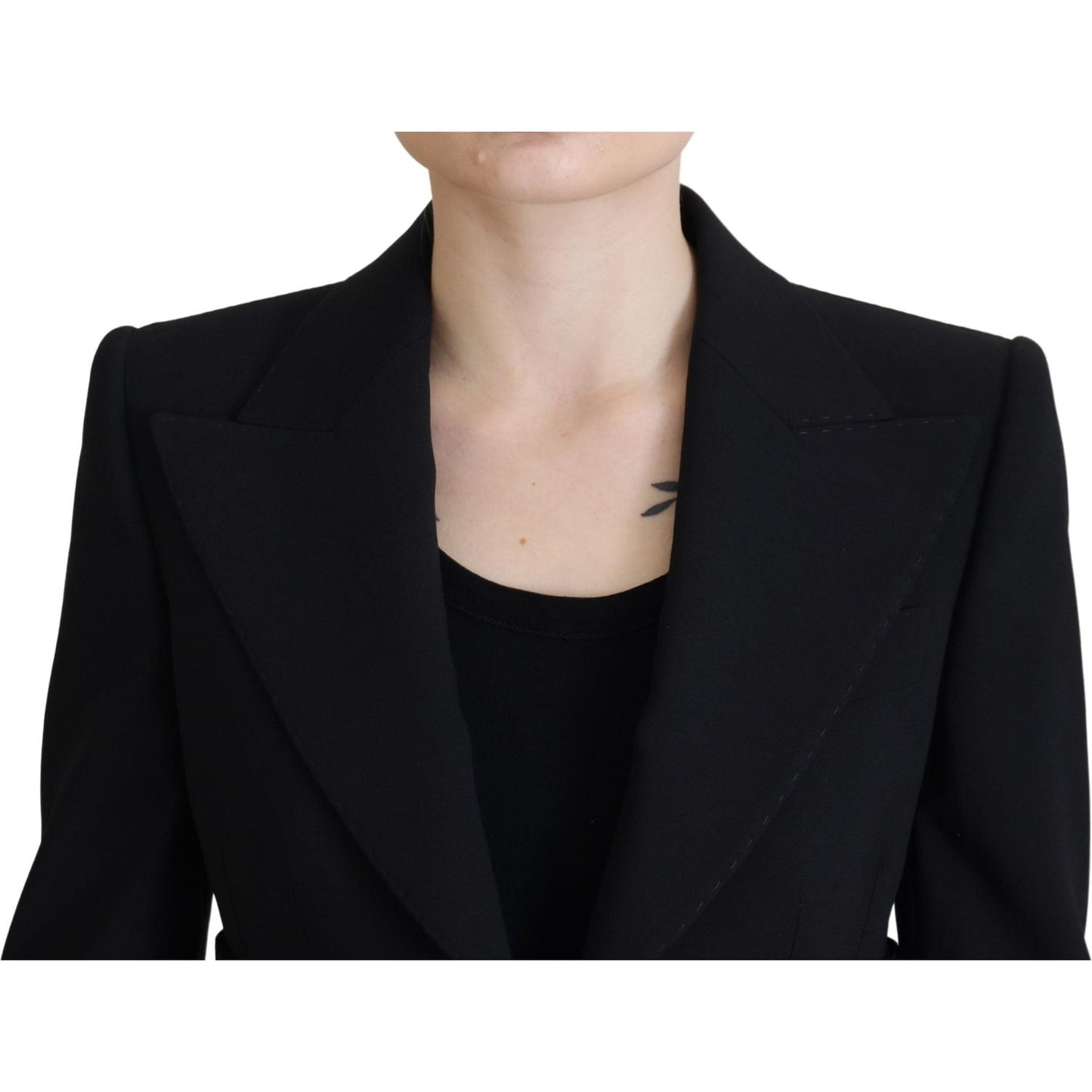 Dolce & Gabbana Black Single Breasted Fit Blazer Wool Jacket JKT3483 - 38