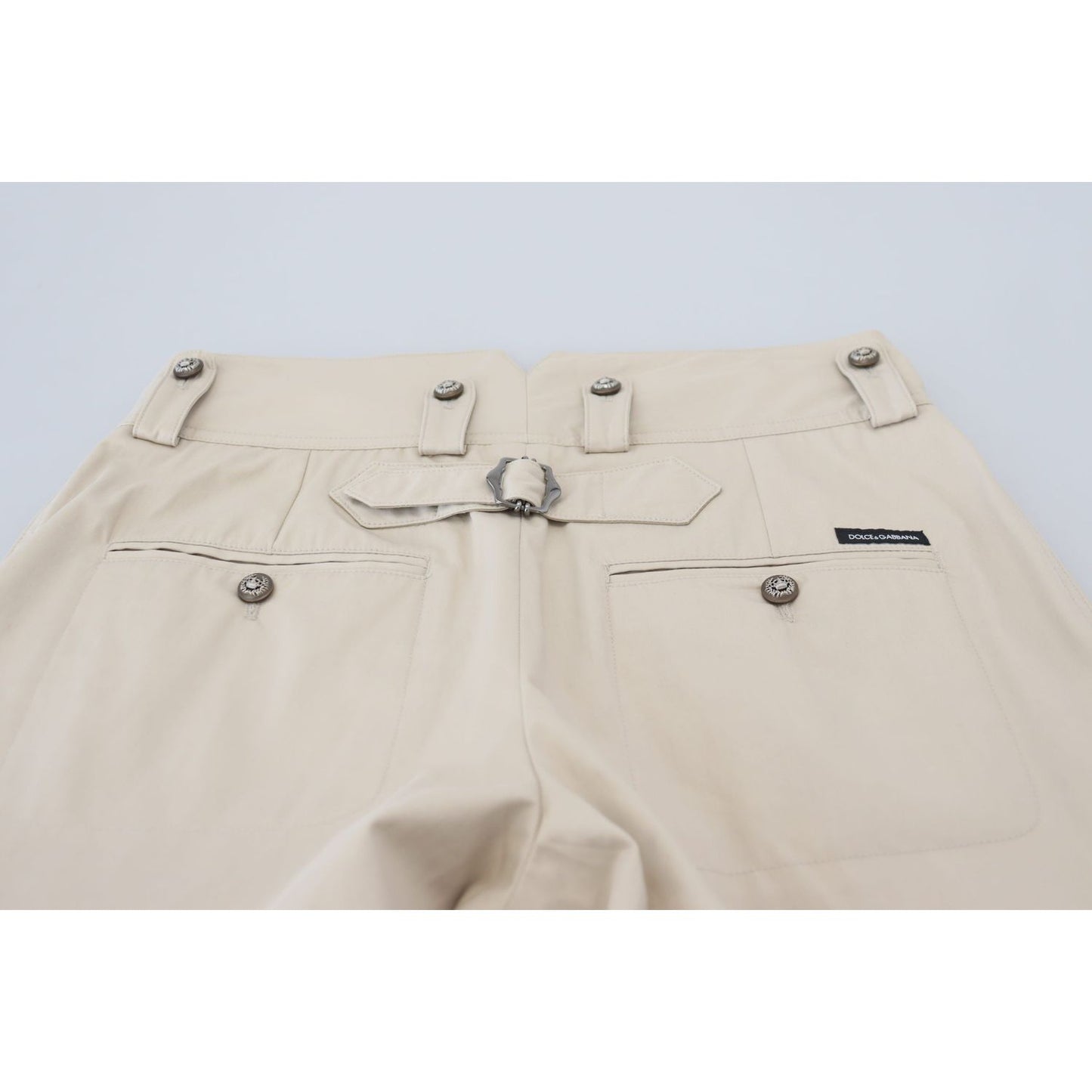 Dolce & Gabbana Beige Cotton Women Cargo Pants Jeans & Pants
