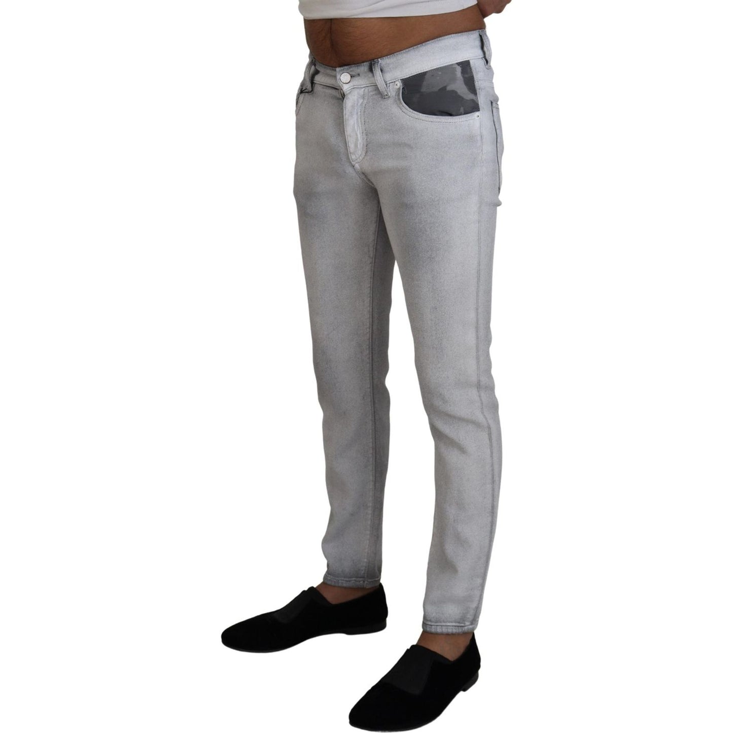 Dolce & Gabbana Gray Washed Skinny Men Denim Jeans PAN73320 - 46