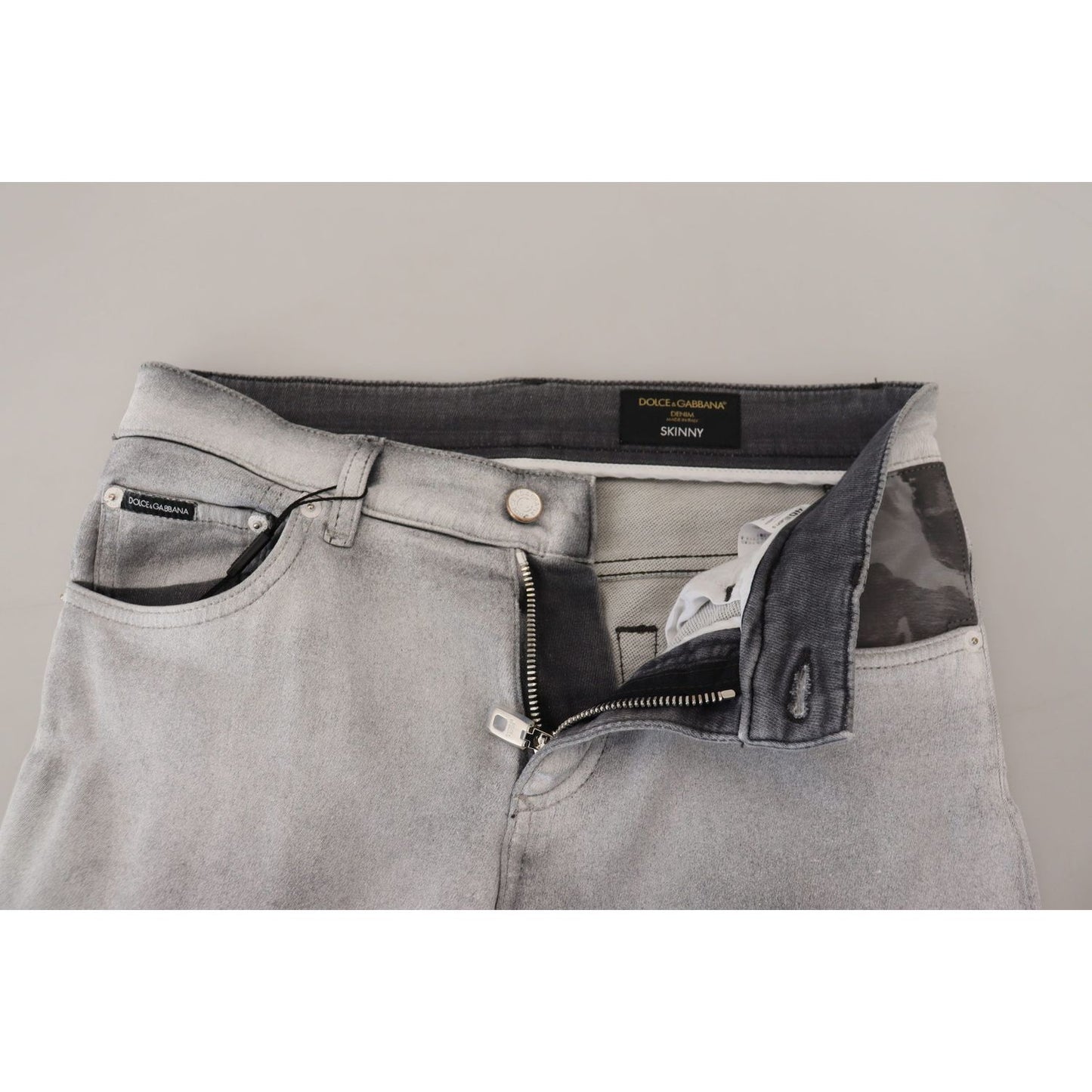 Dolce & Gabbana Gray Washed Skinny Men Denim Jeans PAN73320 - 46