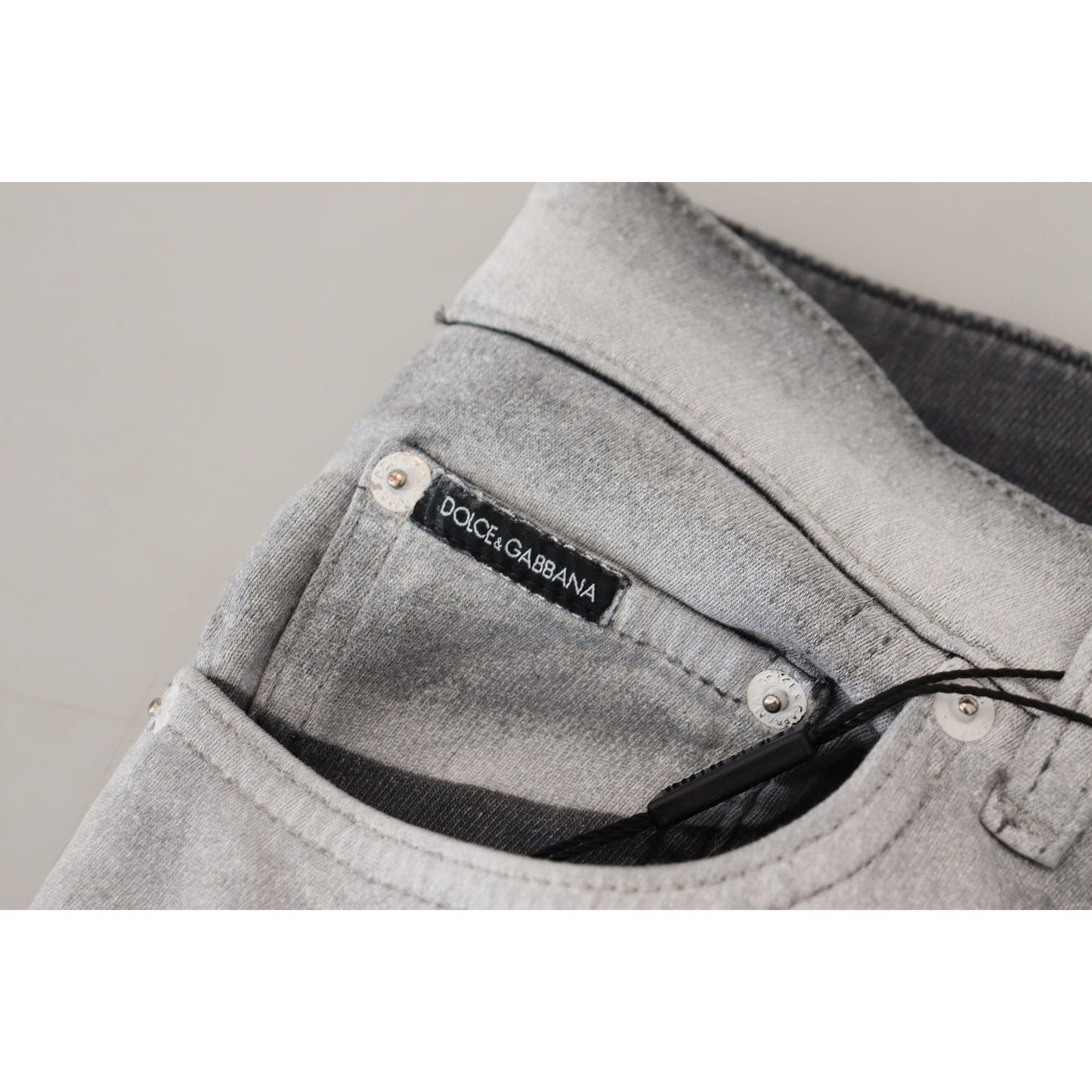 Dolce & Gabbana Gray Washed Skinny Men Denim Jeans PAN73320 - 46