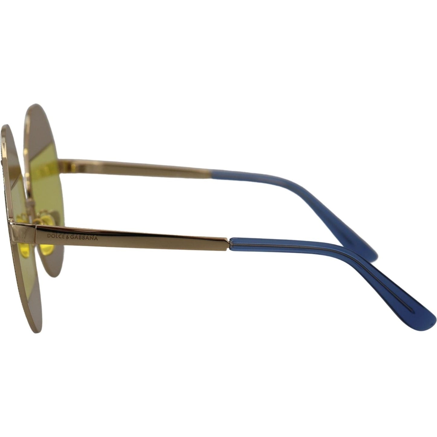 Dolce & Gabbana Crystal Embellished Gold Oval Sunglasses Dolce & Gabbana Dim Gray