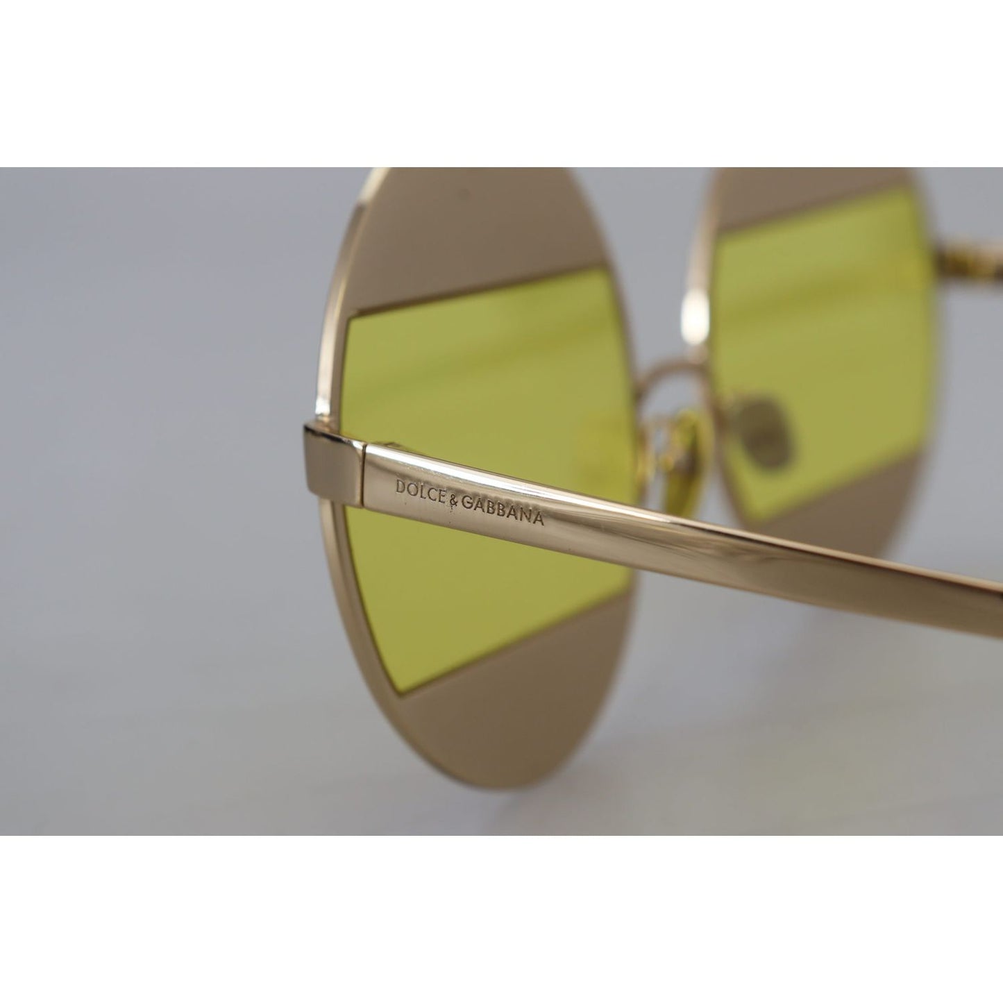 Dolce & Gabbana Crystal Embellished Gold Oval Sunglasses Dolce & Gabbana Rosy Brown