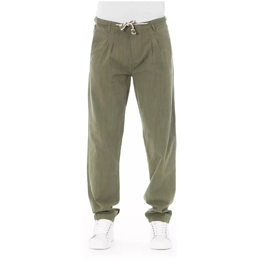 Baldinini Trend Army Cotton Men Chino Trousers