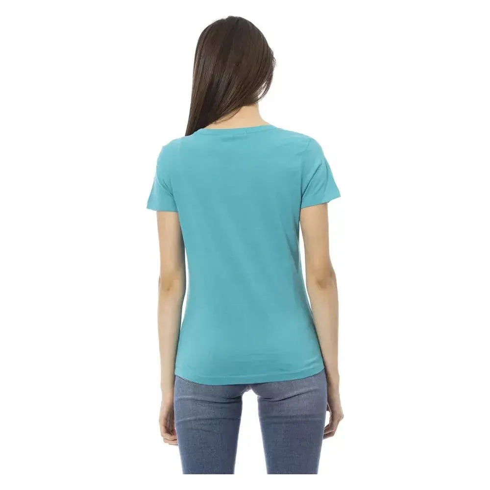 Trussardi Action Light Blue Cotton Women T-Shirt