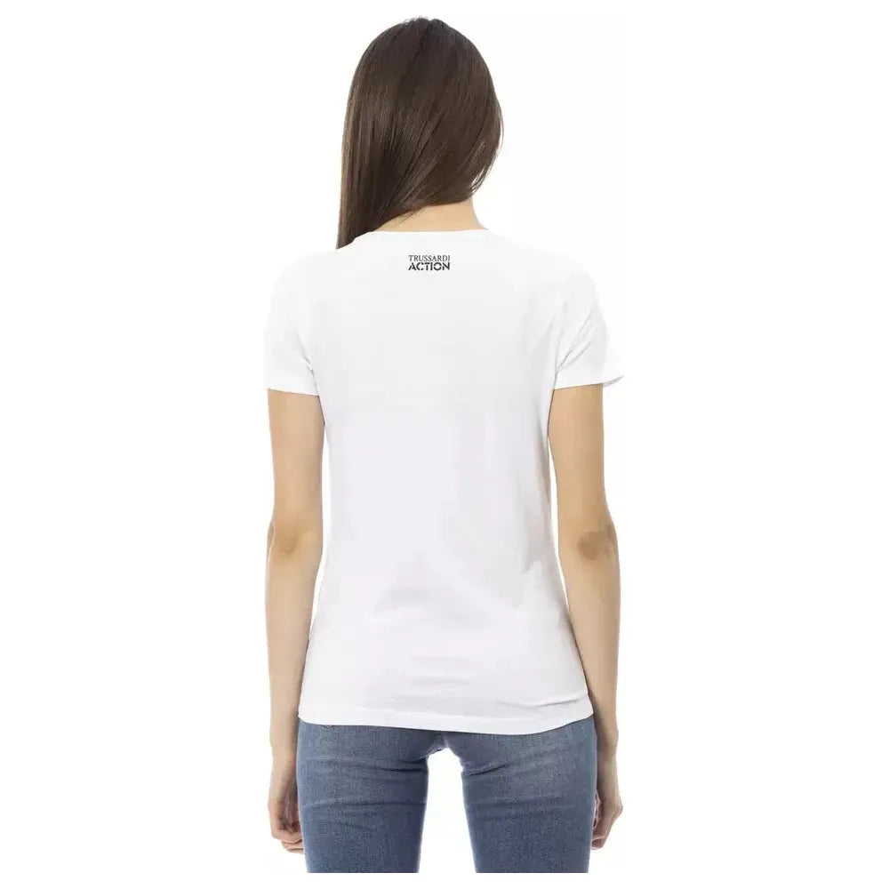 Trussardi Action White Cotton Women T-Shirt