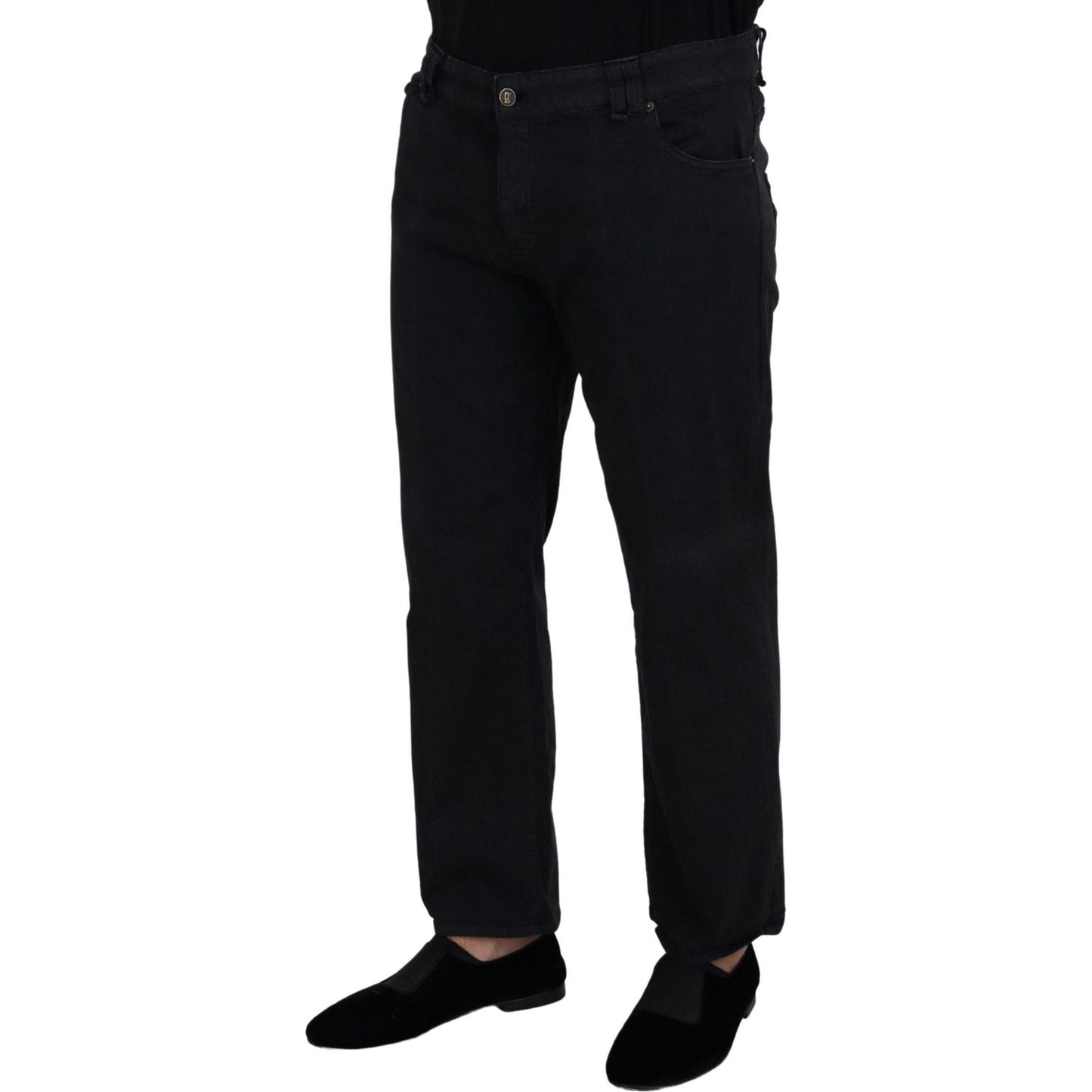 John Galliano Black Cotton Back Buckle Casual Denim Jeans PAN72965-44