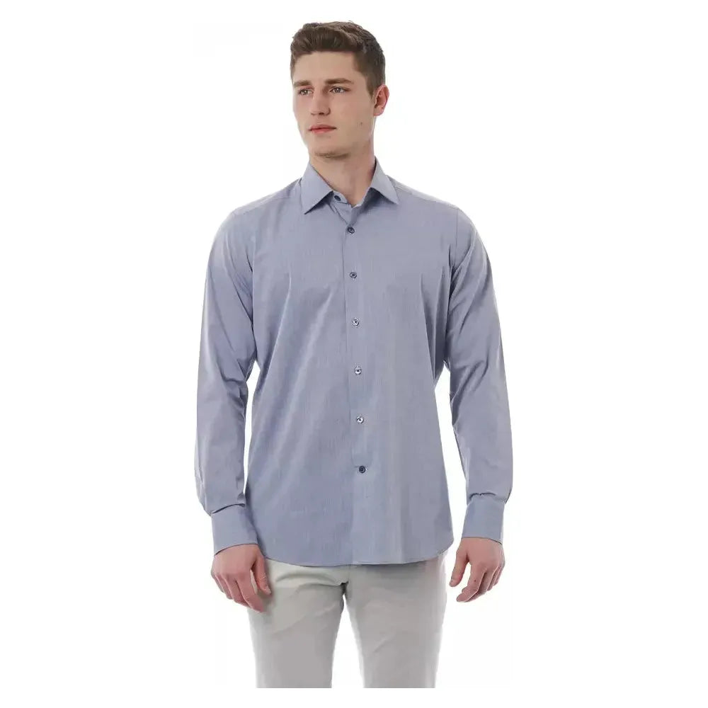 Bagutta Gray Cotton Men Shirt Bagutta Dark Gray