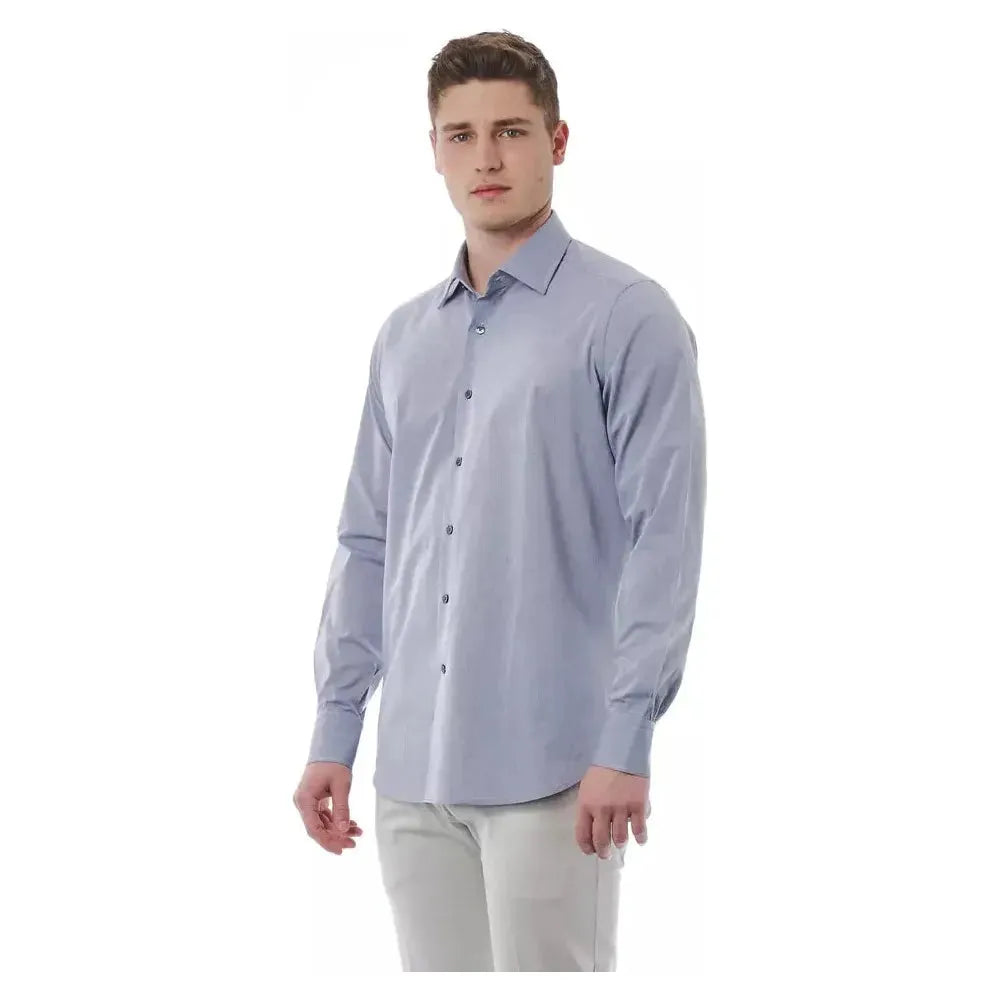 Bagutta Gray Cotton Men Shirt Bagutta Dark Gray
