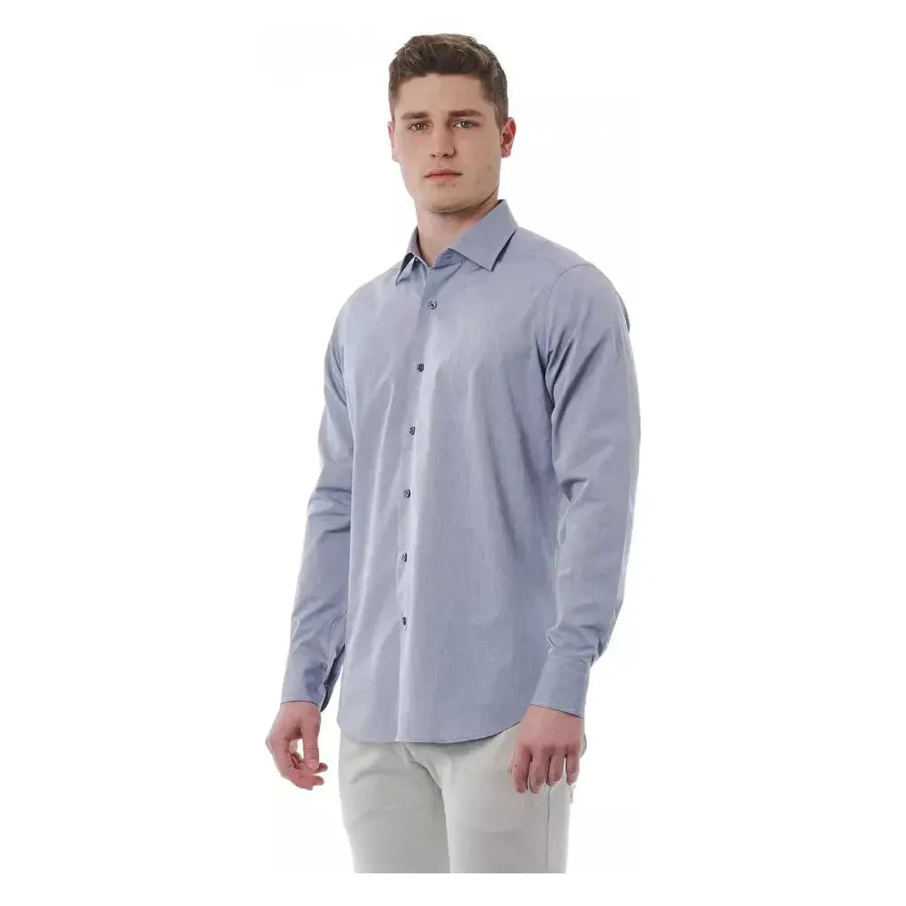 Bagutta Gray Cotton Men Shirt Bagutta Dark Gray