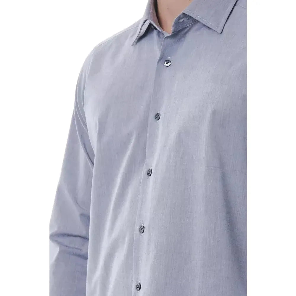 Bagutta Gray Cotton Men Shirt Bagutta Dark Gray