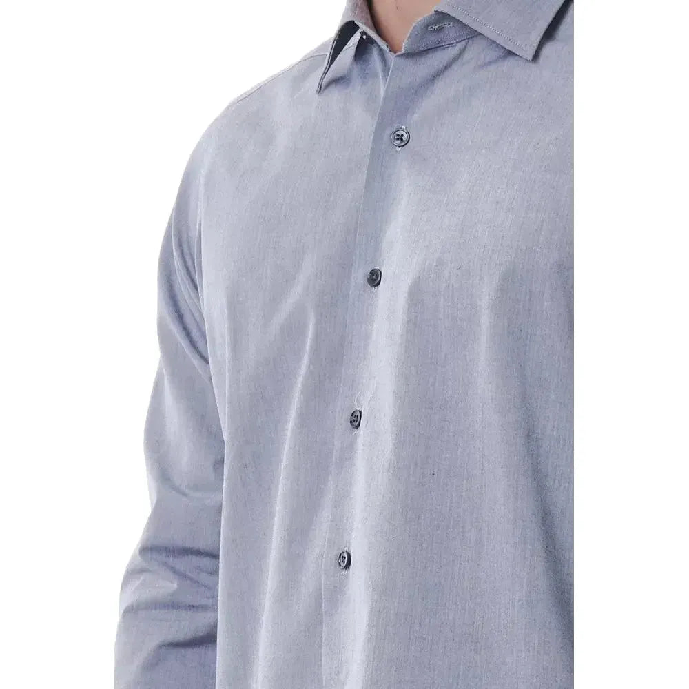Bagutta Gray Cotton Men Shirt Bagutta Dark Gray