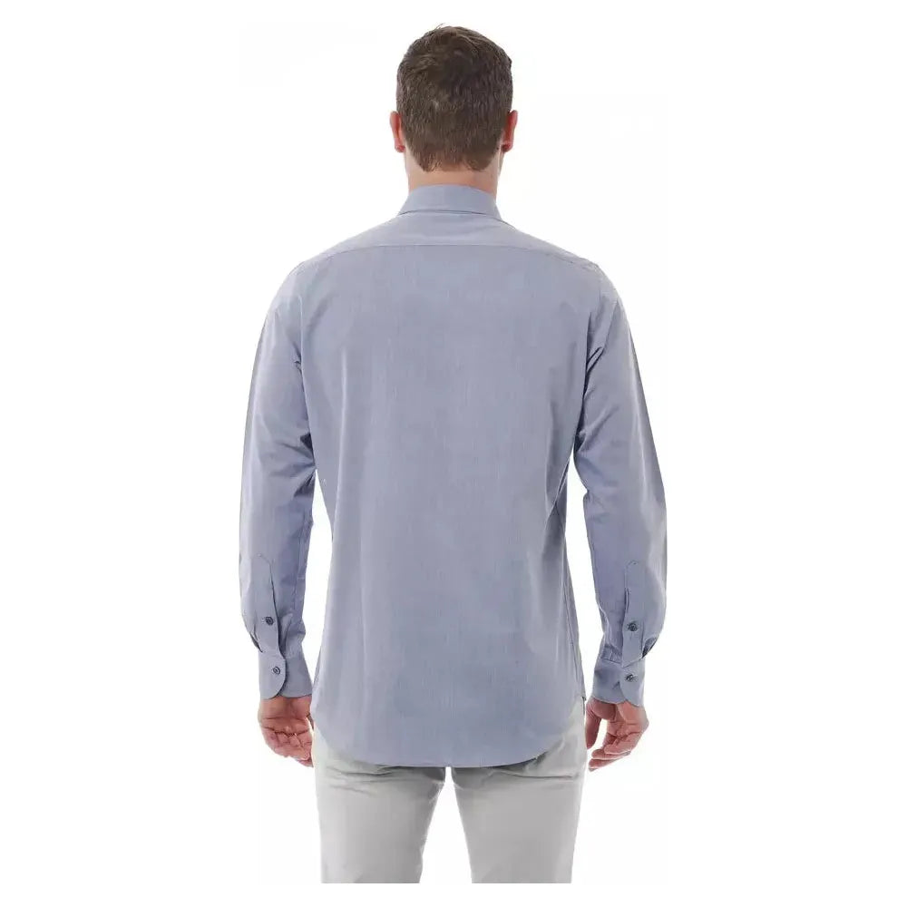 Bagutta Gray Cotton Men Shirt Bagutta Dark Gray