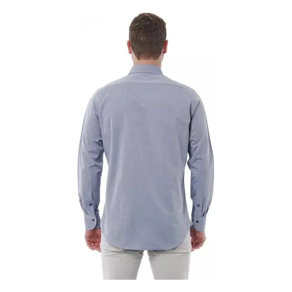 Bagutta Gray Cotton Men Shirt Bagutta Dark Gray