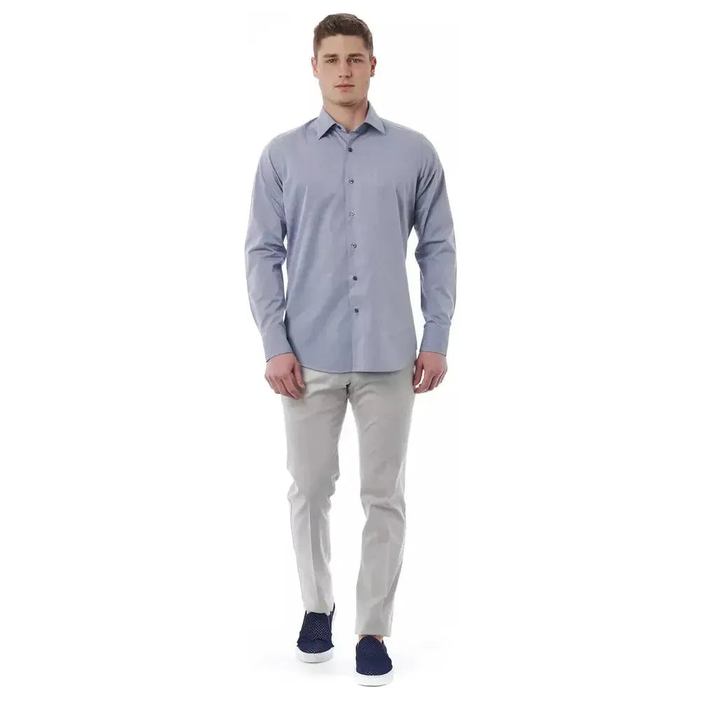 Bagutta Gray Cotton Men Shirt Bagutta Dark Gray